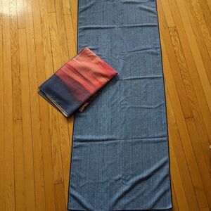 Apana Blue Yoga Mat with Gradient Coral Strap
